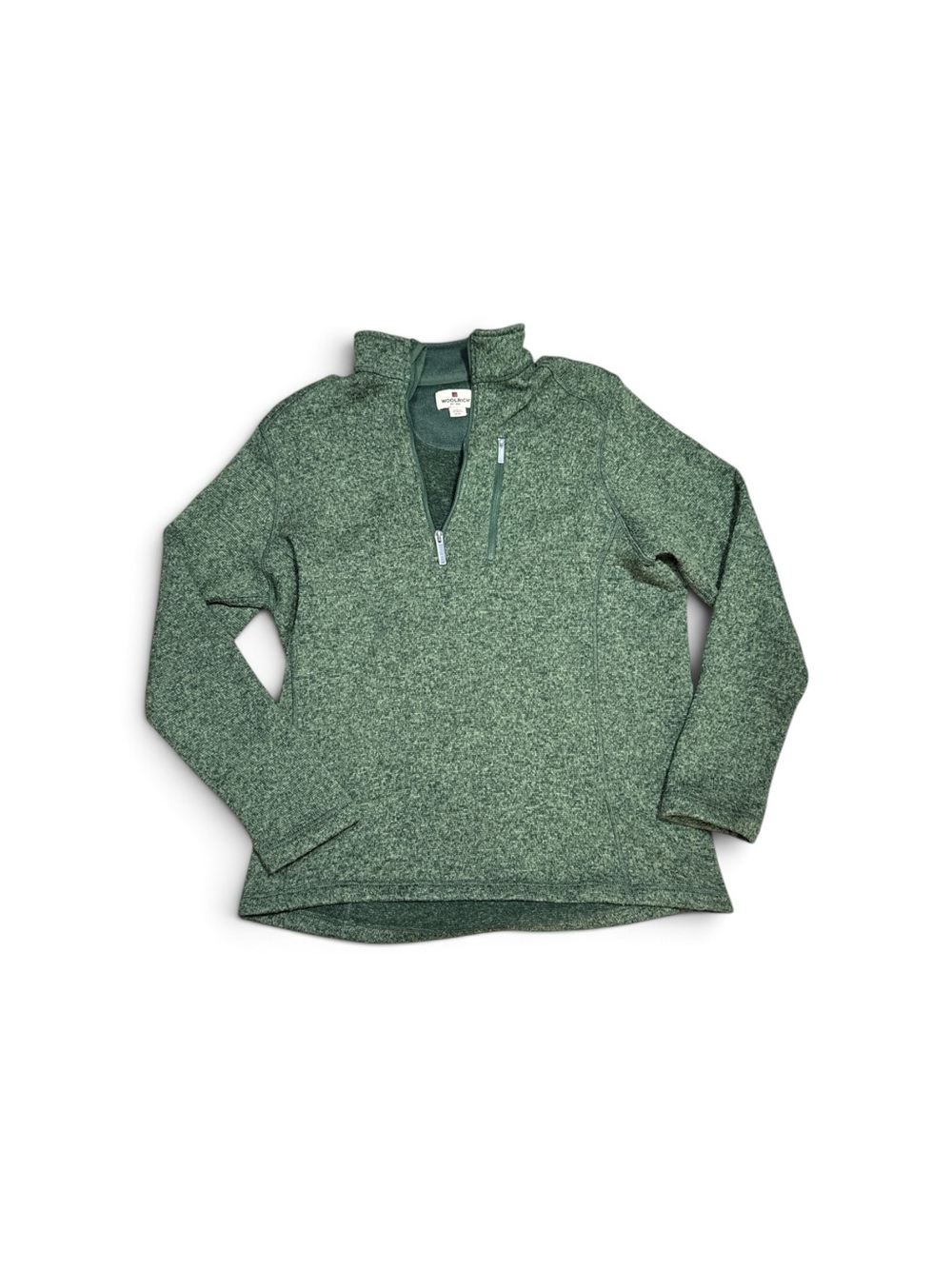 Woolrich Green Heather Quarter Zip Pullover Mens Medium M Outdoor Sweater